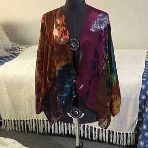 Chico’s shawl with kimono sleeves.